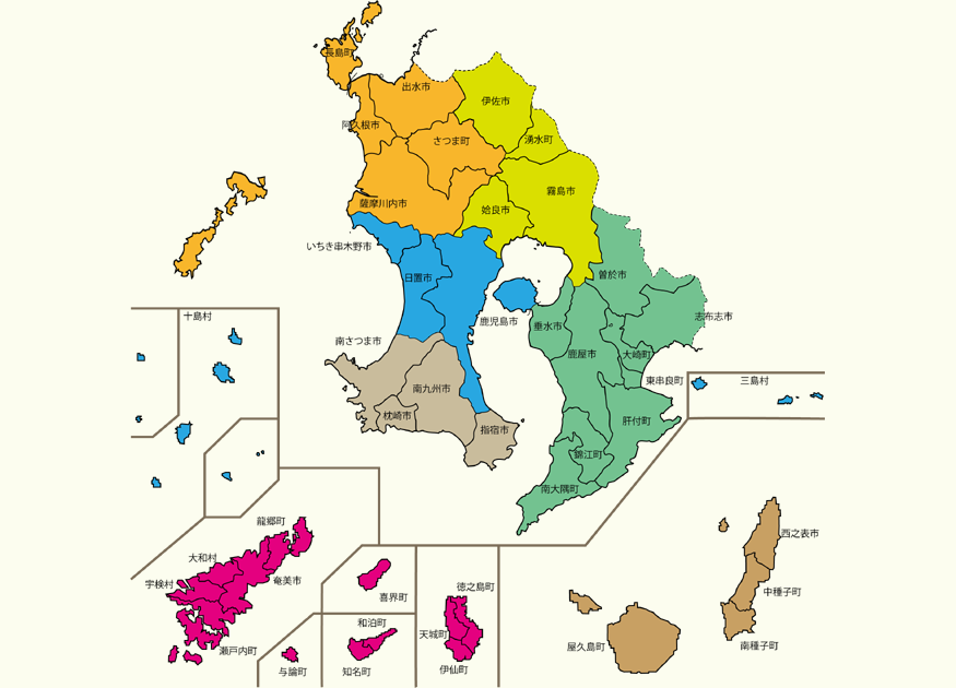 Freemuryodiw1ci 最も選択された イラスト 鹿児島 地図 鹿児島 県 地図 イラスト